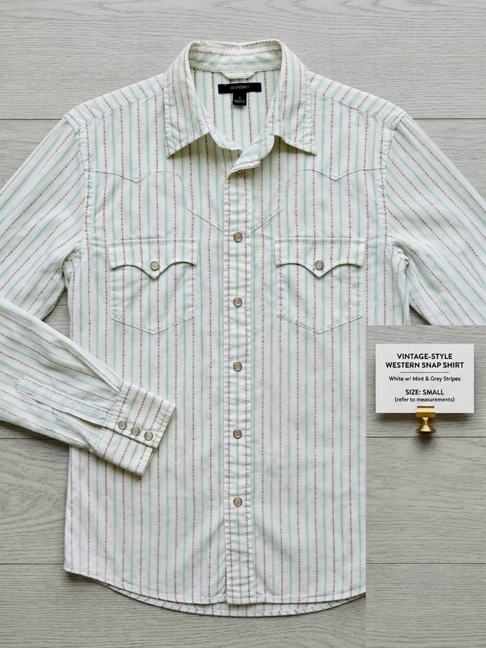 Express Rider Vintage 90s Western Cowboy Striped Pearl Snap Shirt Medium